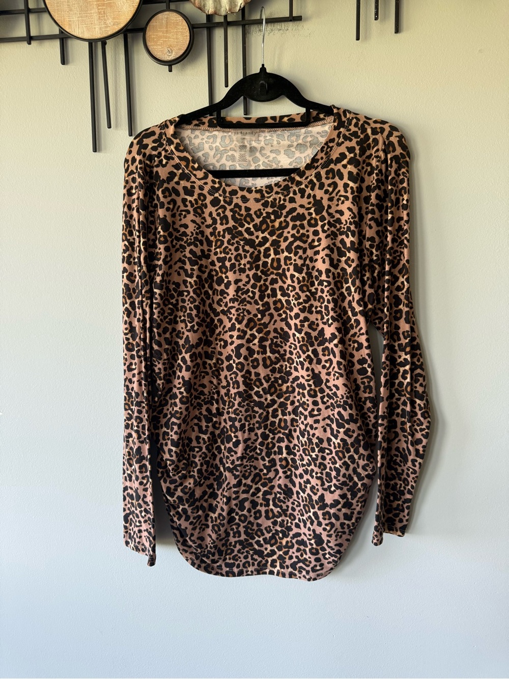 eye candy Leopard Print Long Sleeve Tee in Brown and Black